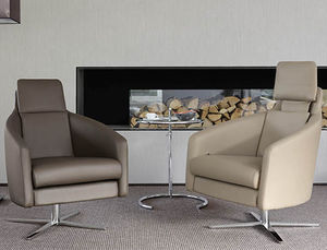 sillón club / moderno / de cuero / de tela