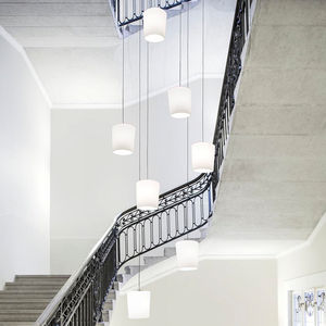 lámpara suspendida / moderna / de aluminio anodizado / de vidrio soplado