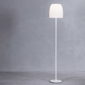 lámpara de pie / moderna / de metal / de vidrio soplado