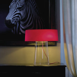lámpara de mesa / moderna / de metal pintado / de vidrio soplado