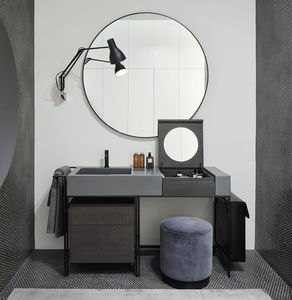 mueble de lavabo de pie / de madera / de cerámica / moderno