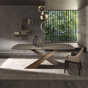 mesa moderna / de metal / de cerámica / rectangular
