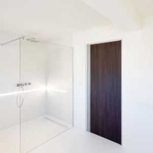 manilla de aluminio / de puerta / moderna / acabado plateado