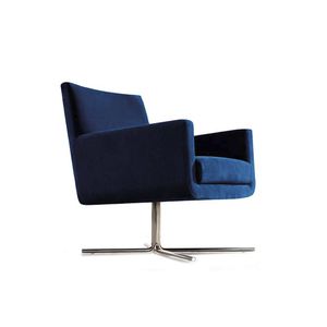 sillón moderno / de tela / con patas en forma de estrella