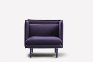 sillón moderno / de tela / con respaldo alto