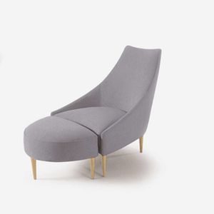 sillón moderno / de tela / con reposapiés