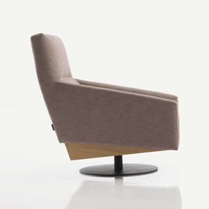 sillón moderno / de tela / giratorio / con reposapiés