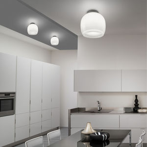 plafón moderno / redondo / de cristal / LED