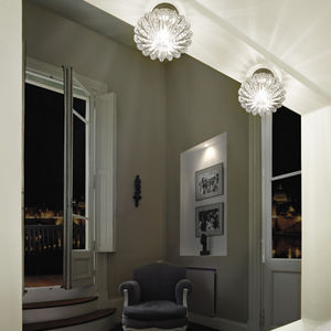 plafón moderno / redondo / de vidrio / LED