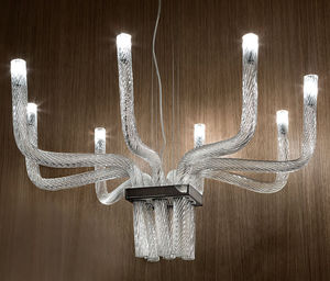 lámpara araña de diseño original / de cristal / de vidrio soplado / de metal