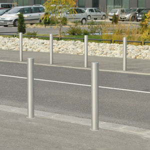 bolardo de protección / de acero inoxidable / fijo / alto