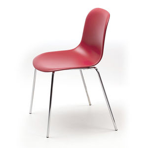 silla de visita de diseño escandinavo / de tela / de acero / de acero cromado