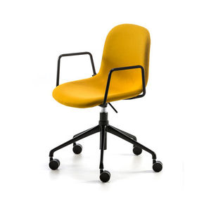 silla moderna / tapizada / con reposabrazos / con ruedas