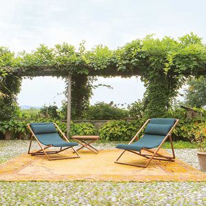 silla de playa de tejido / de madera