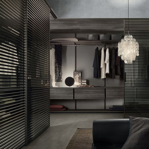 vestidor de pared / moderno / de madera / de vidrio