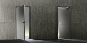 puerta de interior / abatible / de aluminio / a ras