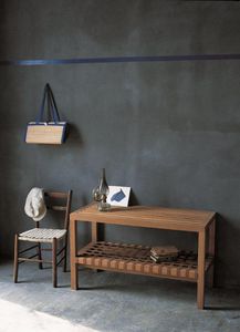 mesa consola / moderna / de teca / rectangular