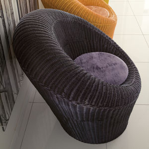 sillón moderno / de mimbre / de ratán / base central