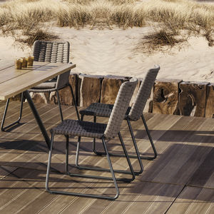 silla de jardín moderna / patín / de aluminio / de cuerda
