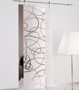 puerta de interior / corredera / de vidrio / decorativa