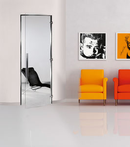 puerta de interior / abatible / de vidrio / a ras