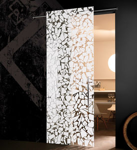 puerta corredera / de cristal / decorativa