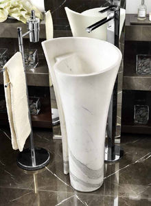 lavabo de pie / redondo / de mármol / de diseño original