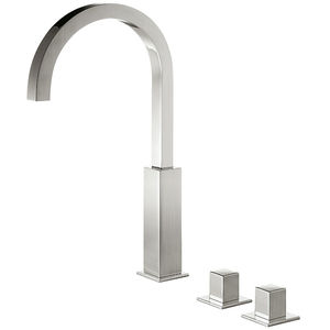 grifo mezclador para lavabo / de libre instalación / de metal cromado / de baño