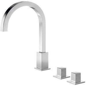 grifo mezclador para lavabo / de libre instalación / de metal cromado / de baño