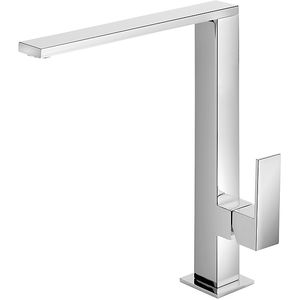 grifo monomando de metal cromado / para cocina / con 1 orificio