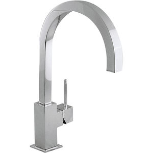 grifo monomando de metal cromado / para cocina / con 1 orificio