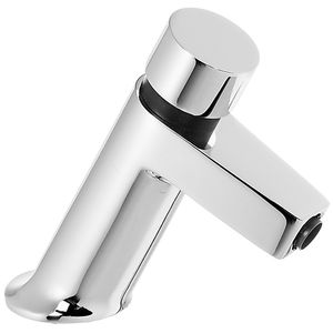 grifo monomando para lavabo / de metal cromado / con temporizador / de baño