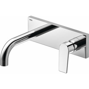 grifo monomando para lavabo / de pared / de metal cromado / de baño