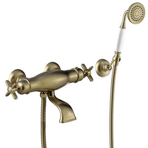 grifo mezclador para ducha / de pared / de metal cromado / termostático