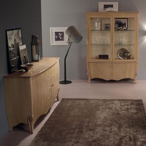 vitrina aparador clásica / de vidrio / de madera