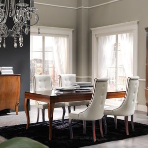 mesa de comedor / clásica / de madera lacada / rectangular