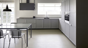 cocina moderna / de vidrio / de metal / de madera