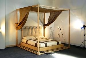 cama con dosel / de matrimonio / moderna / de madera