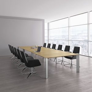 mesa de reuniones moderna / de chapa de madera / de aluminio / de material laminado