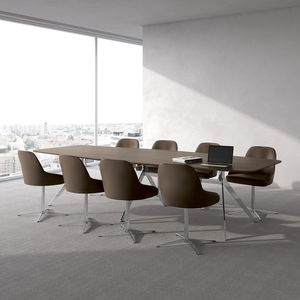 mesa de reuniones moderna / de chapa de madera / de aluminio / de material laminado