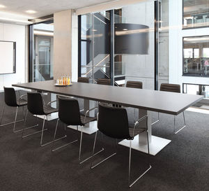 mesa de reuniones moderna / de chapa de madera / de material laminado / rectangular