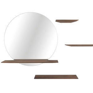 espejo de pared / con estantes / moderno / redondo