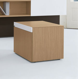 cajonera de oficina de aluminio / de madera / de vidrio / con 2 cajones