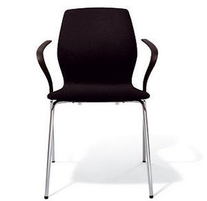 silla de visita moderna / con reposabrazos / tapizada / apilable