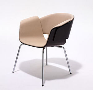 silla de visita moderna / de tela / de acero / de madera