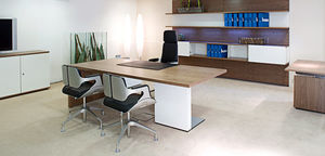 escritorio para open space / de director / de aluminio / de vidrio