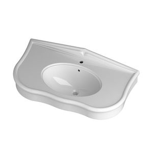 lavabo suspendido / ovalado / de cerámica / moderno