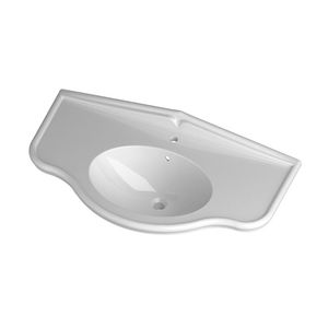 lavabo encastrable / ovalado / de cerámica / moderno