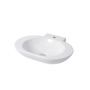 lavabo sobre encimera / ovalado / de cerámica / moderno