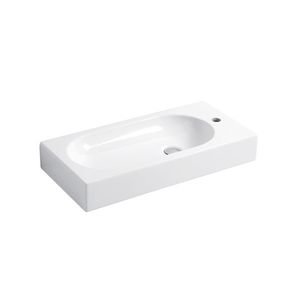 lavabo suspendido / ovalado / de cerámica / moderno